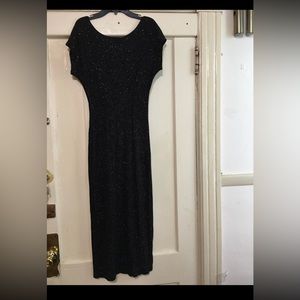 Vintage Susan Roselli for Vijack black rhinestone maxi dress size 4